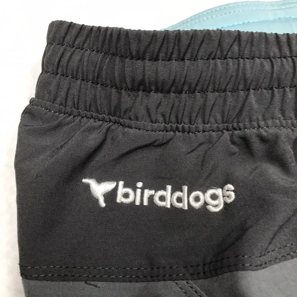 BIRDDOGS Gym Shorts Men L Gray Lined Stretch Poly Performance Drawstring